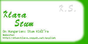 klara stum business card